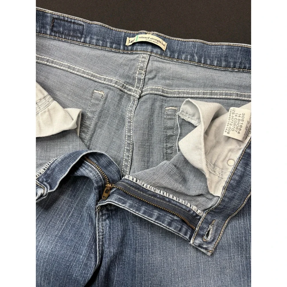 Lee Relaxed Straight Leg Jeans‎ Womens 16W Dark Blue Stretch Denim 34x29